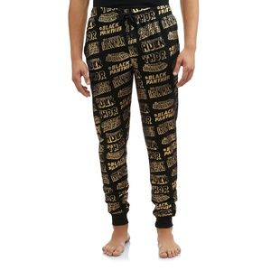 Black/Gold Men's Marvel Jogger Sleep Pants - size XL